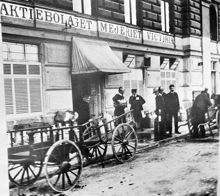 Mjölkhämtning, AB Mejeriet Victoria. Östra Järnvägsgatan 22. Storstrejken år 1909