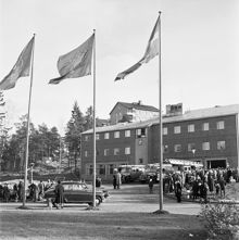 Lingvägen 155. Invigning av Enskede brandstation. (Nuvarande Farsta brandstation)