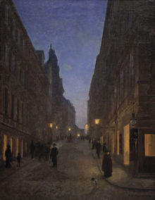 Hamngatan 1904. Kvällsstämning