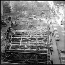 Tunnelbygget i kv. Hägern Större. Klarabergsgatan västerut