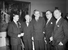 Museitekniska mötet med internationella gäster öppnas på Waldemarsudde den 8 maj 1950.