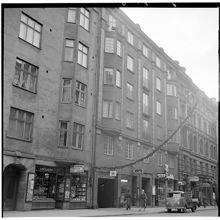 Juldekorationer vid Nybrogatan 46