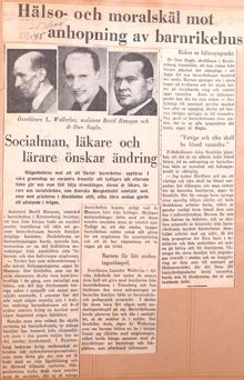 Protest mot ”anhopning av barnrikehus” 1945