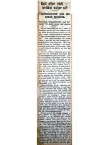 "Gult eller rödt - hvilket väljer ni?" - artikel Dagens Nyheter 1911