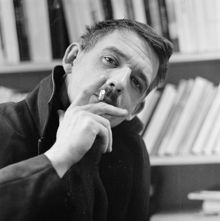 Konstnären Sven Olov Ehrén besöker Bonniers förlag. Sveavägen 56