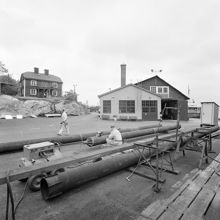 Långholmen. Byggnader vid Mälarvarvet