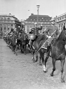 Gustav Adolfs Torg. Beridna högvakten