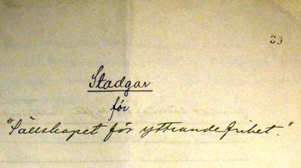 Läs Sällskapet för yttrandefrihets stadgar från 1905