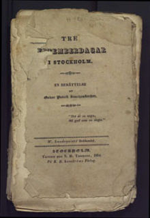 Tre septemberdagar i Stockholm : en berättelse / af Oskar Patrik Sturtzenbecher