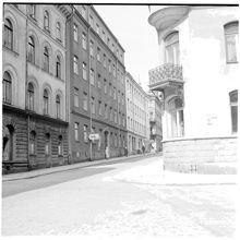 Skeppargatan norrut i hörnet av Kaptensgatan