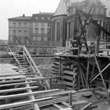 Nya järnvägslinjens framdragning över Riddarholmen