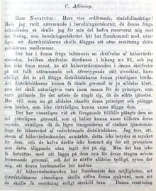 Debatt om fri läkarvård för poliser - stadsfullmäktige 1912