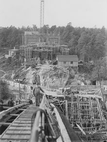 Tranebergsbron under byggnad