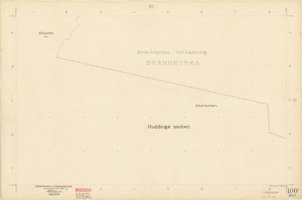 Bladet är ritat i tusch på papper som numera är gulnat