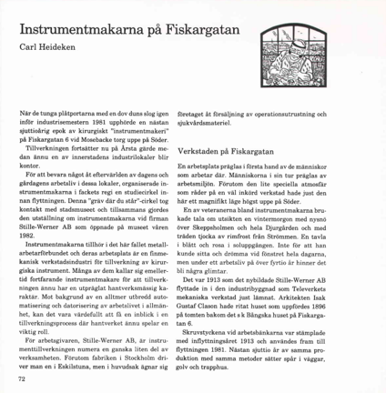 Text om instrumentmakarna på Fiskargatan