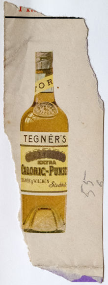 Reklamtryck. Tegnér's Extra Caloric Punsch.