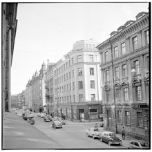Kommendörsgatan österut. I bildens mitt Jungfrugatan
