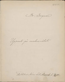 Bo Bergmans studentuppsats - Norra Latin VT 1888