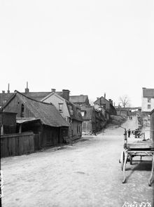Västgötagatan (nu Älvsborgsgatan) norrut före korsningen med Ölandsgatan