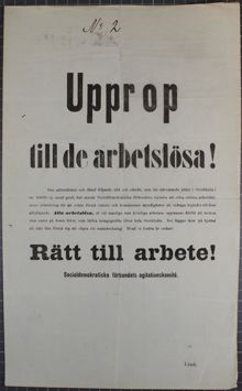 Upprop till de arbetslösa! Namninsamling och skrivelser om arbetslösheten 1887