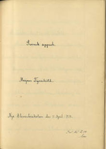 Elevuppsats av Magnus Tigerschiöld "Betydelsen av ett sunt idrottsliv" - Nya Elementarskolan VT 1912