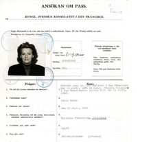 Greta Garbos passansökan