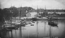 Vy mot Skeppsholmen från Kastellholmen