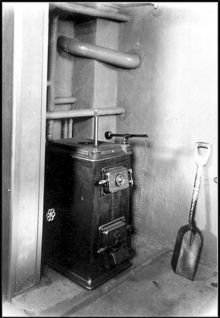 Värmepanna i hus i småstugeområde