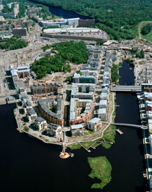Flygfoto över Hammarby sjöstad