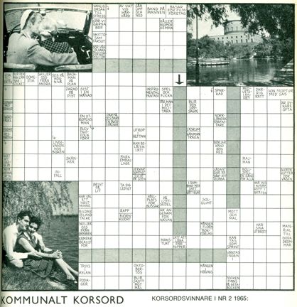 Korsord ur Tidningen Stockholm 1965