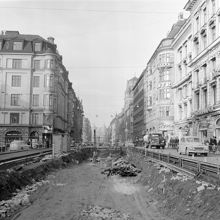 Vasagatan norrut, sänkning av gatunivån