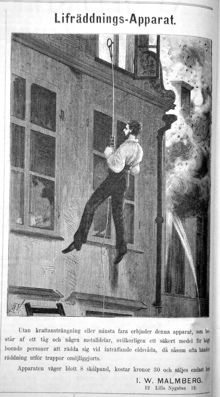Lifräddnings-Apparat. Annons i Ny Illustrerad Tidning, 19 februari 1876
