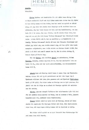 Annette-rapport av Karin Lannby den 10 april 1940