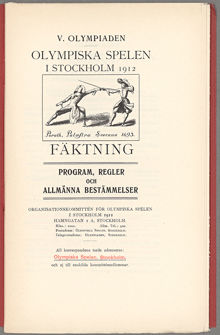 Fäktningregler - Olympiska spelen 1912