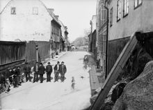 Norrtäljegatan norrut från nr 2. I fonden ligger Eriksbergsgatan
