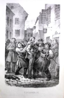 "I Stockholm - Fingerkrok" (teckning 1855)