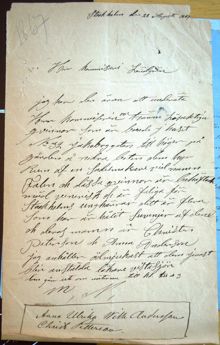 Anonym angivelse av två kvinnor till polisens prostitutionsavdelning, den 28 augusti 1867