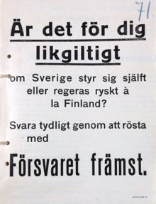 Valreklam för Allmänna valmansförbundet 1914 