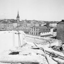 Hornsgatan 20-24 under rivning. Gamla Stan i fonden
