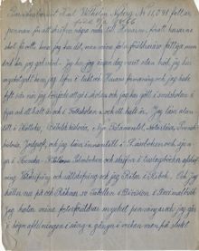 Brev från barnhusbarnet Carl Wilhelm Nyberg som söker efter sin mamma