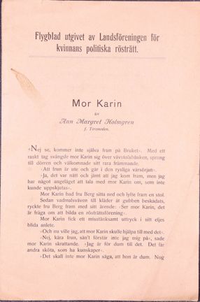 Berättelse i dialogform om rösträttskampen