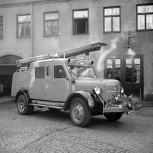 Johannes Plan, Johannes Brandstation. Motorvagn med stege, 1945