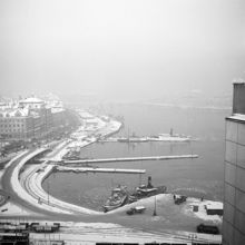Utsikt mot Skeppsbron från Katarinahissen
