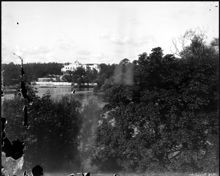 Utsikt från prins Eugens hem på Waldemarsudde mot Oakhill, prins Wilhelms palats som stod klart 1910.