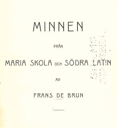 Omslagsbild Minnen från Maria skola och Södra latin