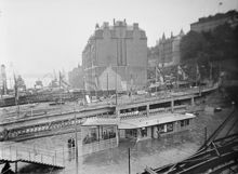 Slussområdet under ombyggnaden: Tunnelbanestationen vid Slussen