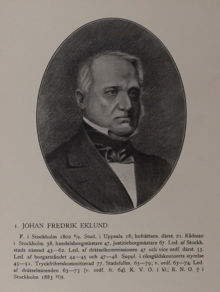 Johan Fredrik Eklund. Vice ordförande i stadsfullmäktige 1863-1874