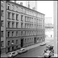 Valhallavägen 16, fasad åt Frejgatan