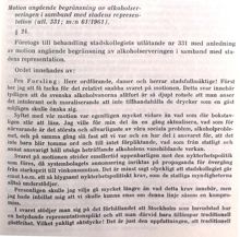 Debatt om starksprit i samband med stadens representation - stadsfullmäktige 1962