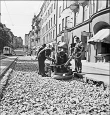 Gatuarbete på Hantverkargatan mellan Agnegata och Pilgatan